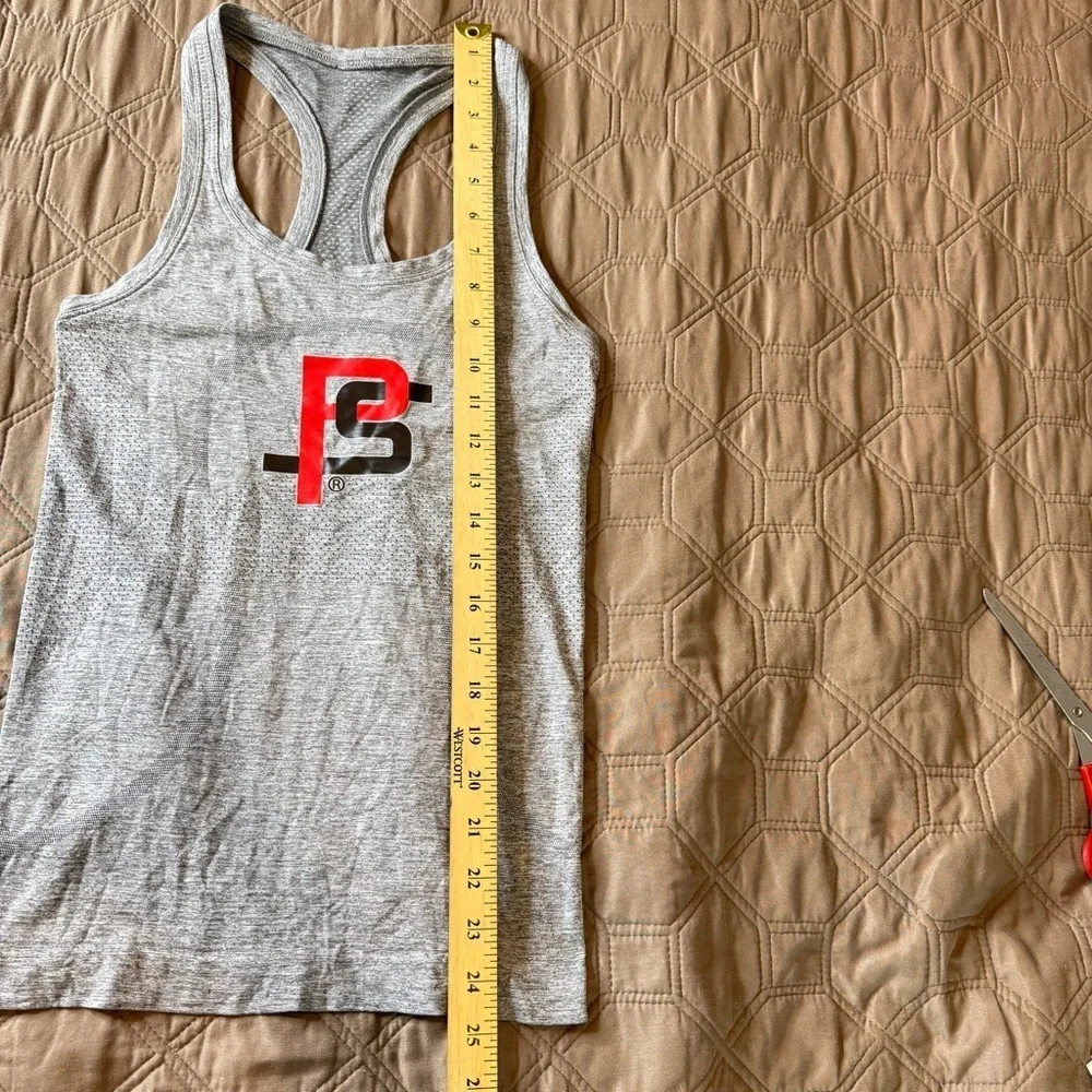Lululemon Swiftly Racerback Tank Womens 2 Gray ProSkills Logo Running Workout